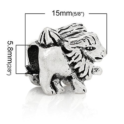 Lion Animal Bead Compatible for Most European Snake Chain Bracelet - Sexy Sparkles Fashion Jewelry - 3
