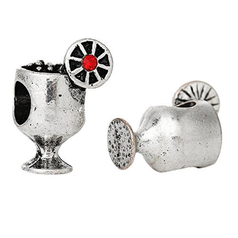Red "Martini Cocktail" Charm Bead Compatible for Most European Snake Chain Bracelet - Sexy Sparkles Fashion Jewelry - 2