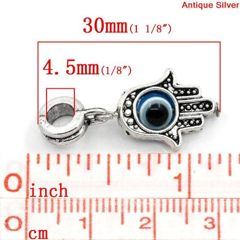 Hamsa Evil Eye European Bead Compatible for Most European Snake Chain Bracelet - Sexy Sparkles Fashion Jewelry - 2