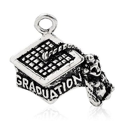 Graduation Trencher Cap Bracelet Necklace Charm Pendant - Sexy Sparkles Fashion Jewelry - 1