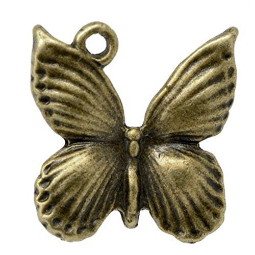 Bronze Butterfly Necklace or Bracelet Charm Pendant - Sexy Sparkles Fashion Jewelry