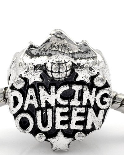 Dancing Queen Super Star Charm Spacer European Bead Compatible for Most European Snake Chain Bracelet - Sexy Sparkles Fashion Jewelry - 1