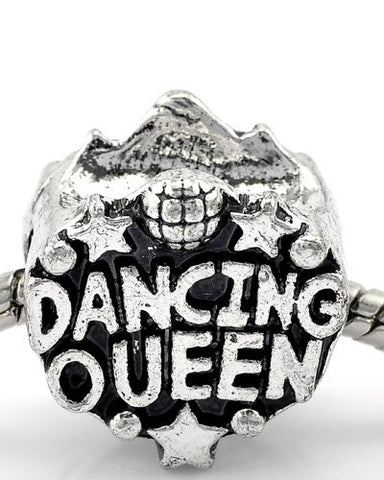 Dancing Queen Super Star Charm Spacer European Bead Compatible for Most European Snake Chain Bracelet - Sexy Sparkles Fashion Jewelry - 1