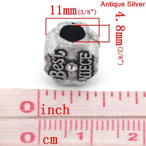 Best Niece Flower Shape Charm Bead Spacer For Snake Chain Bracelets (Iridescent) - Sexy Sparkles Fashion Jewelry - 2