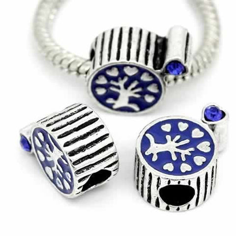 Family Tree W/crystals Charm European Bead Compatible for Most European Snake Chain Bracelet - Sexy Sparkles Fashion Jewelry - 2