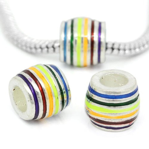 Multi  Color Enamel Charm European Bead Compatible for Most European Snake Chain Bracelet - Sexy Sparkles Fashion Jewelry - 2