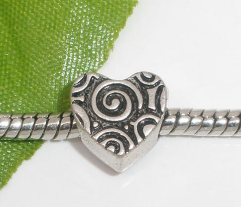 Heart Spacer Charm European Bead Compatible for Most European Snake Chain Bracelets - Sexy Sparkles Fashion Jewelry - 2