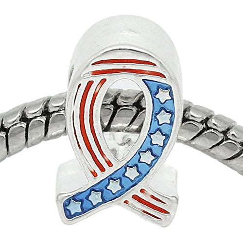 American Ribbon European Bead Compatible for Most European Snake Chain Bracelet