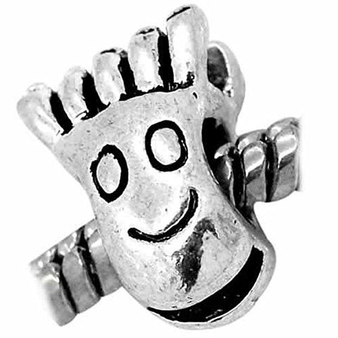 Happy Foot European Bead Compatible for Most European Snake Chain Bracelet - Sexy Sparkles Fashion Jewelry - 1