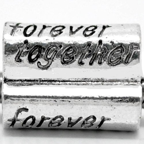 3 sided Forever Together Bead Charm Spacer For Snake Chain Charm Bracelet - Sexy Sparkles Fashion Jewelry