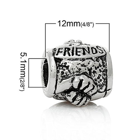 Friends Oval Carved Bead Compatible for Most European Snake Chain Bracelet - Sexy Sparkles Fashion Jewelry - 3