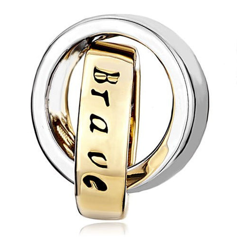 Interlinked Ring Two Tone Be Brave Charm Bead - Sexy Sparkles Fashion Jewelry - 2