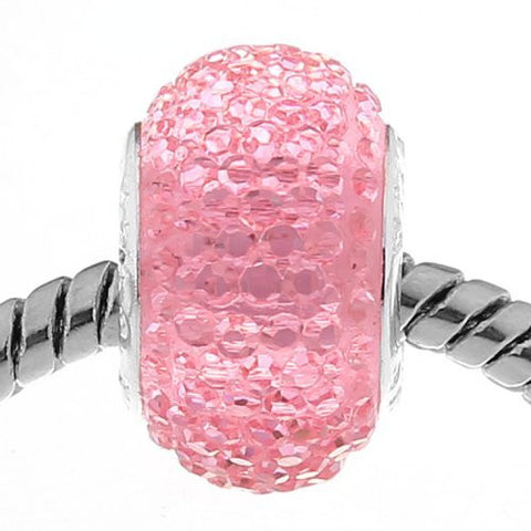Pink Glitter Charm fits European Snake Chain Charm Bracelets - Sexy Sparkles Fashion Jewelry - 4