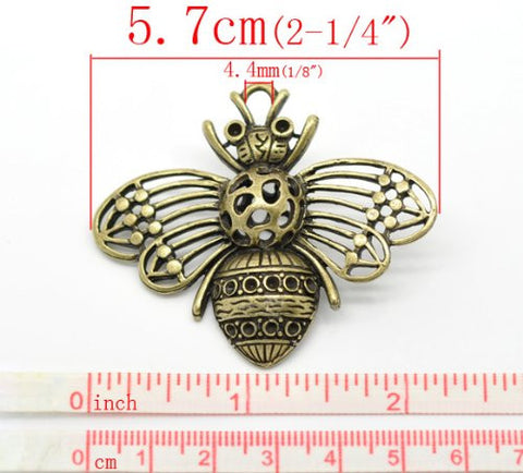 Hollow Bee Charm Pendants for necklace - Sexy Sparkles Fashion Jewelry - 3