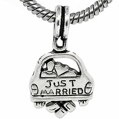 Just Married Dangle Charm For European Snake Chain Charm Bracelet - Sexy Sparkles Fashion Jewelry - 1