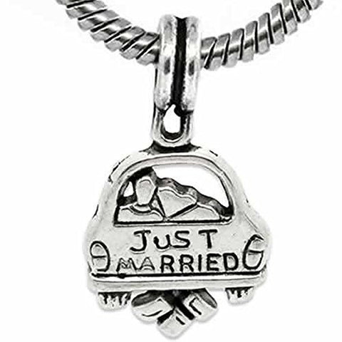 Just Married Dangle Charm For European Snake Chain Charm Bracelet - Sexy Sparkles Fashion Jewelry - 1