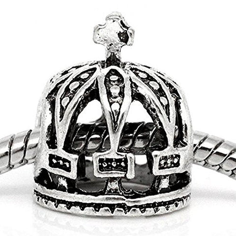 Prince CrownHollow Pattern Charm European Bead Compatible for Most European Snake Chain Bracelet - Sexy Sparkles Fashion Jewelry - 1