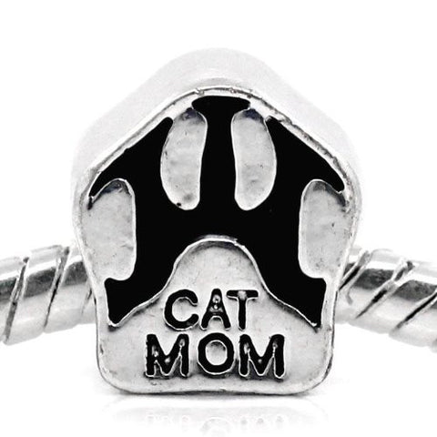 Cat Mom Paw Bead Spacer for Snake Chain Charm Bracelet - Sexy Sparkles Fashion Jewelry - 4