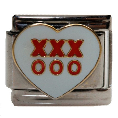 XOXO w/ Heart Italian Link Bracelet Charm - Sexy Sparkles Fashion Jewelry - 1