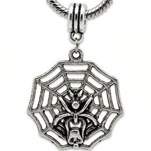 Halloween Spider on Web European Bead Compatible for Most European Snake Chain Bracelet - Sexy Sparkles Fashion Jewelry - 1