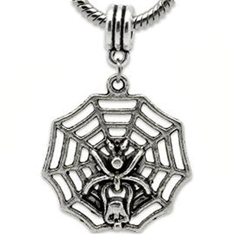 Halloween Spider on Web European Bead Compatible for Most European Snake Chain Bracelet - Sexy Sparkles Fashion Jewelry - 1