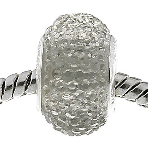 Gray Glitter Charm fits European Snake Chain Charm Bracelets - Sexy Sparkles Fashion Jewelry - 1