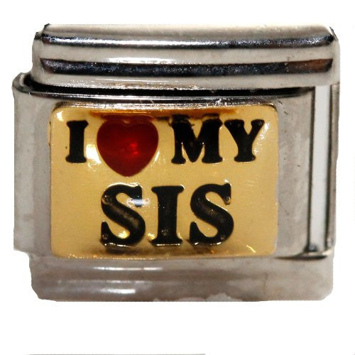 I Love My Sis Italian Link Bracelet Charm - Sexy Sparkles Fashion Jewelry - 1