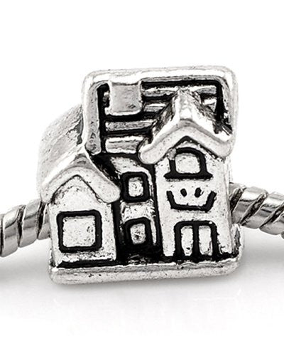 Home Sweet Home Family House Bead European Bead Compatible for Most European Snake Chain Charm Bracelet