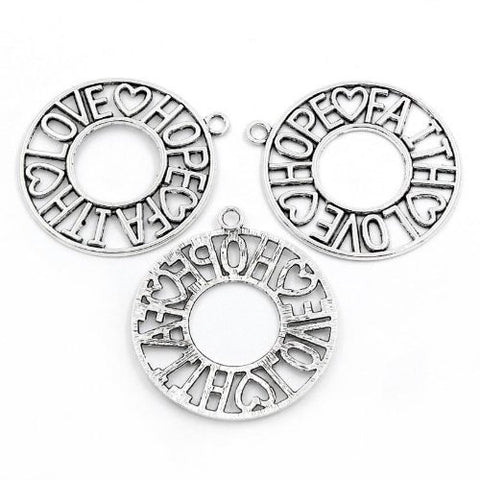 Love, Hope, Faith Charm Pendant Necklace Compatable - Sexy Sparkles Fashion Jewelry - 3