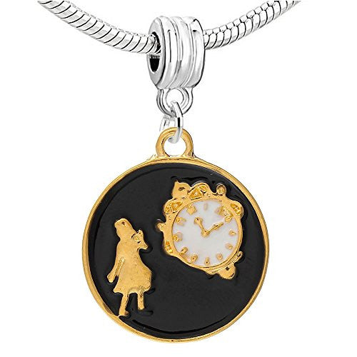 Black Little Girls Charm with Clear  Crystal Compatible with European Snake Chain Bracelet - Sexy Sparkles Fashion Jewelry
