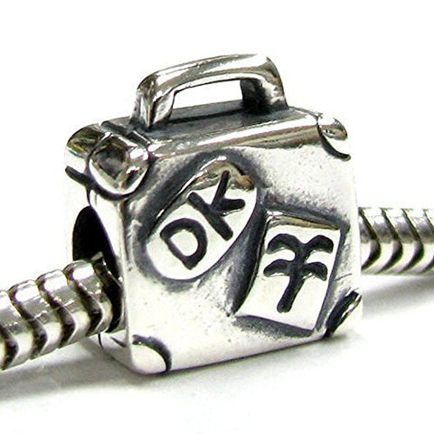 Suitcase Luggage Bag European Bead Compatible for Most European Snake Chain Bracelet - Sexy Sparkles Fashion Jewelry - 1