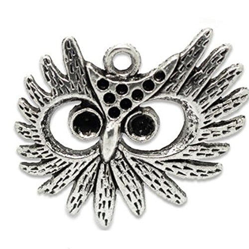 Owl Silver Tone Charm Pendant Necklace Bracelet - Sexy Sparkles Fashion Jewelry - 1