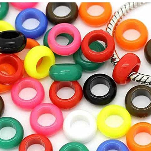 Ten Assorted Acrylic Spacer Charm European Bead Compatible for Most European Snake Chain Bracelet