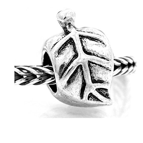 Leaf Bead European Bead Compatible for Most European Snake Chain Charm Bracelet
