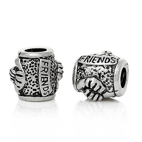 Friends Oval Carved Bead Compatible for Most European Snake Chain Bracelet - Sexy Sparkles Fashion Jewelry - 2