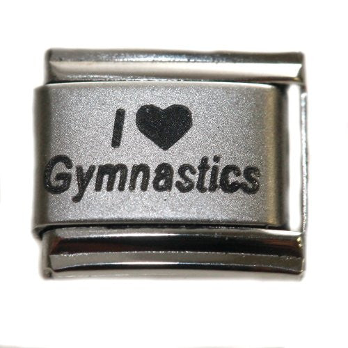 Italian Charms Original I Love Gymnastics Bracelet Link