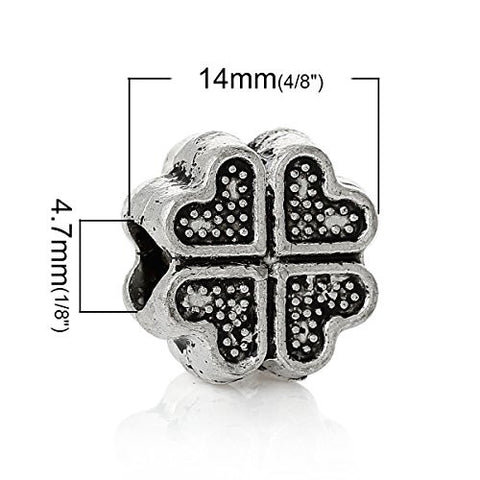 Carved Four Leaf Clover Bead Compatible for Most European Snake Chain Bracelet - Sexy Sparkles Fashion Jewelry - 3