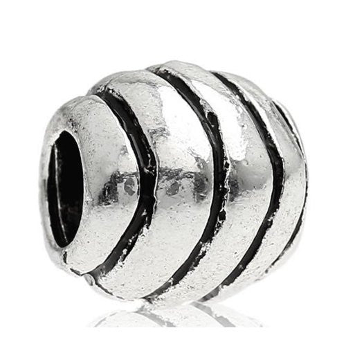 Stripes on European Bead Compatible for Most European Snake Chain Bracelet