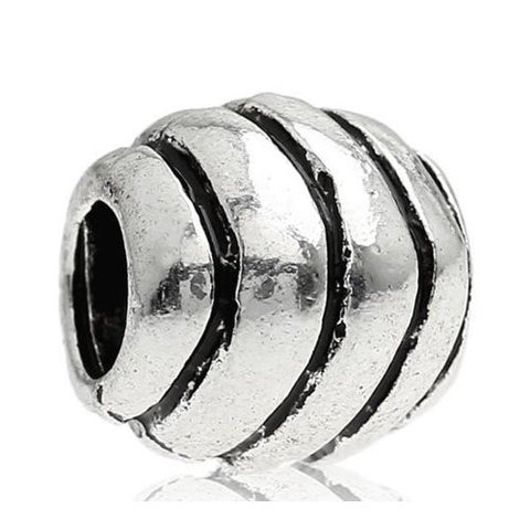 Stripes on European Bead Compatible for Most European Snake Chain Bracelet - Sexy Sparkles Fashion Jewelry - 1