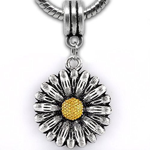 Sun Flower Dangle European Beads For Snake Chain Charm Bracelet - Sexy Sparkles Fashion Jewelry - 1
