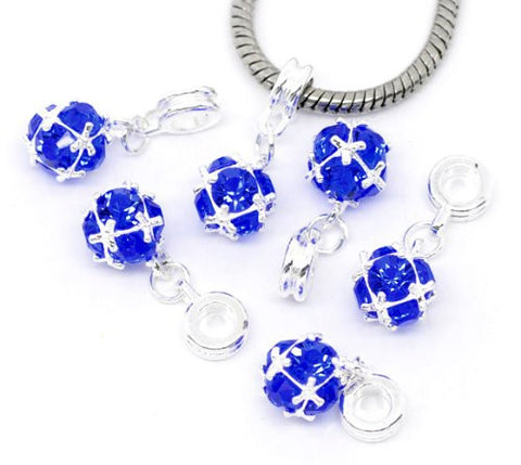 September Rhinestone Birthstone Dangle Charm for Snake Chain Charm Bracelet - Sexy Sparkles Fashion Jewelry - 3