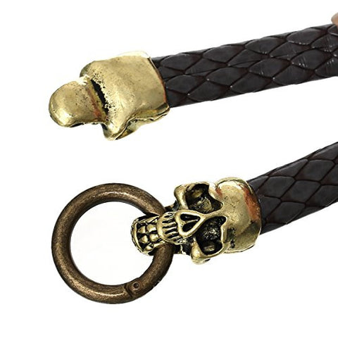 Dark Grey skull Snake Style Fashion Bracelet with Snake Clasp 22cm X1.5cm(8 5/8 X 5/8) - Sexy Sparkles Fashion Jewelry - 3