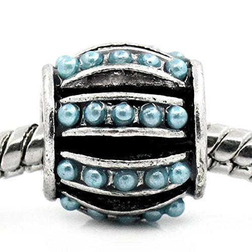 Blue Resin Lantern w/ Dots Bead Spacer For Snake Chain Charm Bracelet - Sexy Sparkles Fashion Jewelry - 1