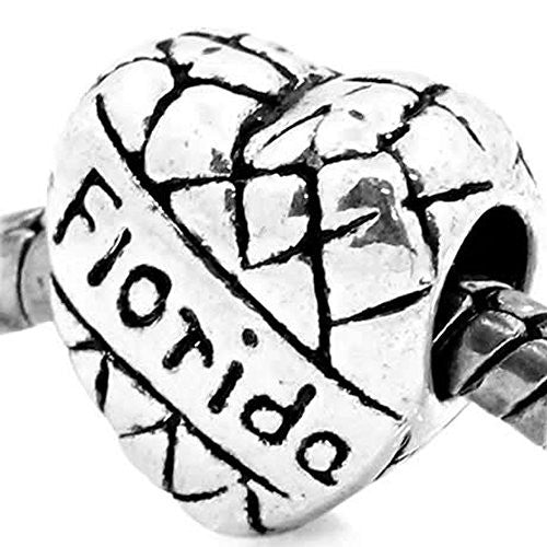 Florida Charm Heart European Bead Compatible for Most European Snake Chain Bracelet - Sexy Sparkles Fashion Jewelry - 1