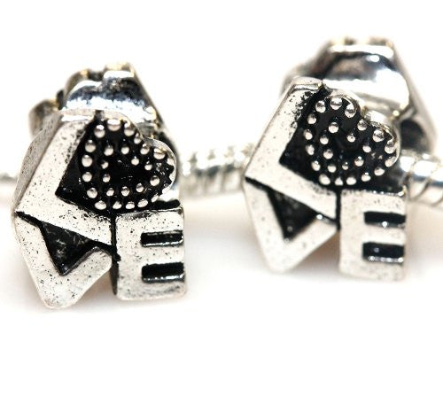 Letters of Love Charm European Bead Compatible for Most European Snake Chain Bracelet - Sexy Sparkles Fashion Jewelry - 1