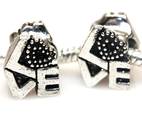 Letters of Love Charm European Bead Compatible for Most European Snake Chain Bracelet - Sexy Sparkles Fashion Jewelry - 1
