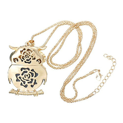Jewerly Lobster Clasp Owl Necklace Gold Toned with Royal Blue  Crystals - Sexy Sparkles Fashion Jewelry - 2