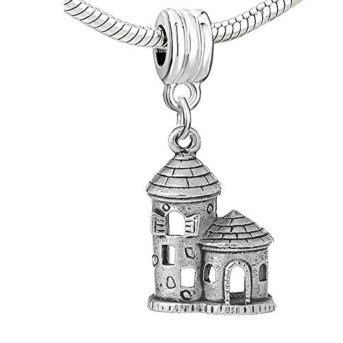 Hollow Fairy Tale Princess Castle Dangle Charm European Bead Compatible for Most European Snake Chain Bracelet - Sexy Sparkles Fashion Jewelry