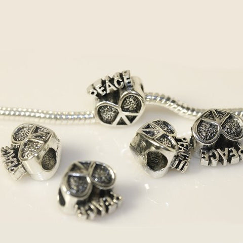 Peace Heart European Bead Compatible for Most European Snake Chain Charm Bracelet - Sexy Sparkles Fashion Jewelry - 2