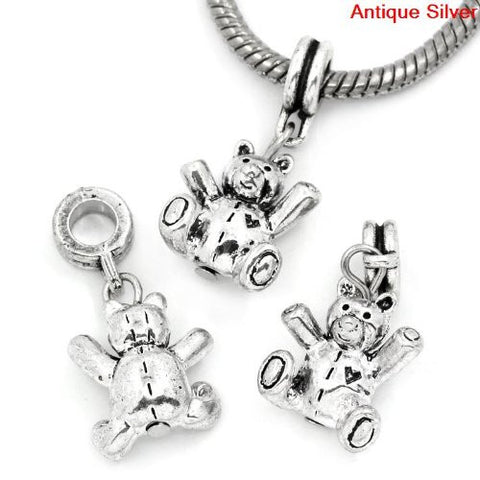 Teddy Bear Charm Dangle Bead Spacer For Snake Chain Charm Bracelet - Sexy Sparkles Fashion Jewelry - 2
